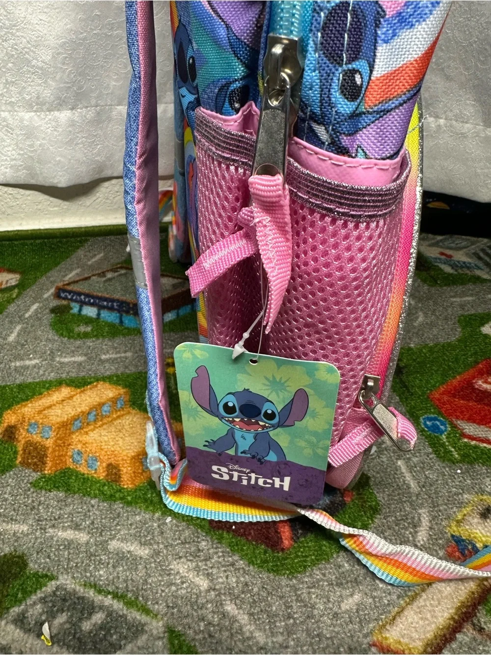 Stitch Rainbow Kids Backpack - Blue & Pink